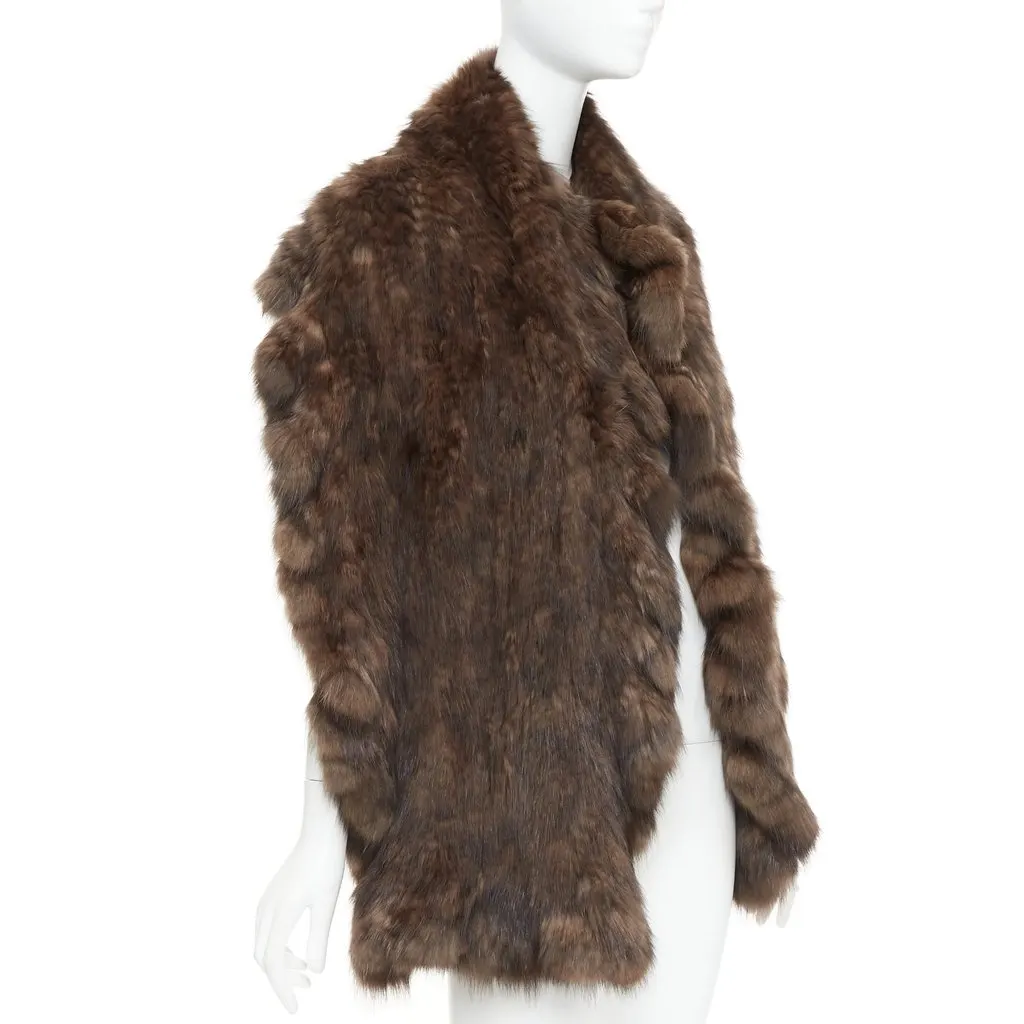 Unsigned Brown Fur Scarf Brown Fur Very good - Inside View