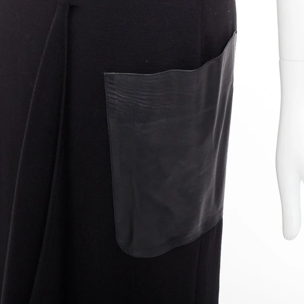 Max Mara Black Skirt Black Leather Good - Back View