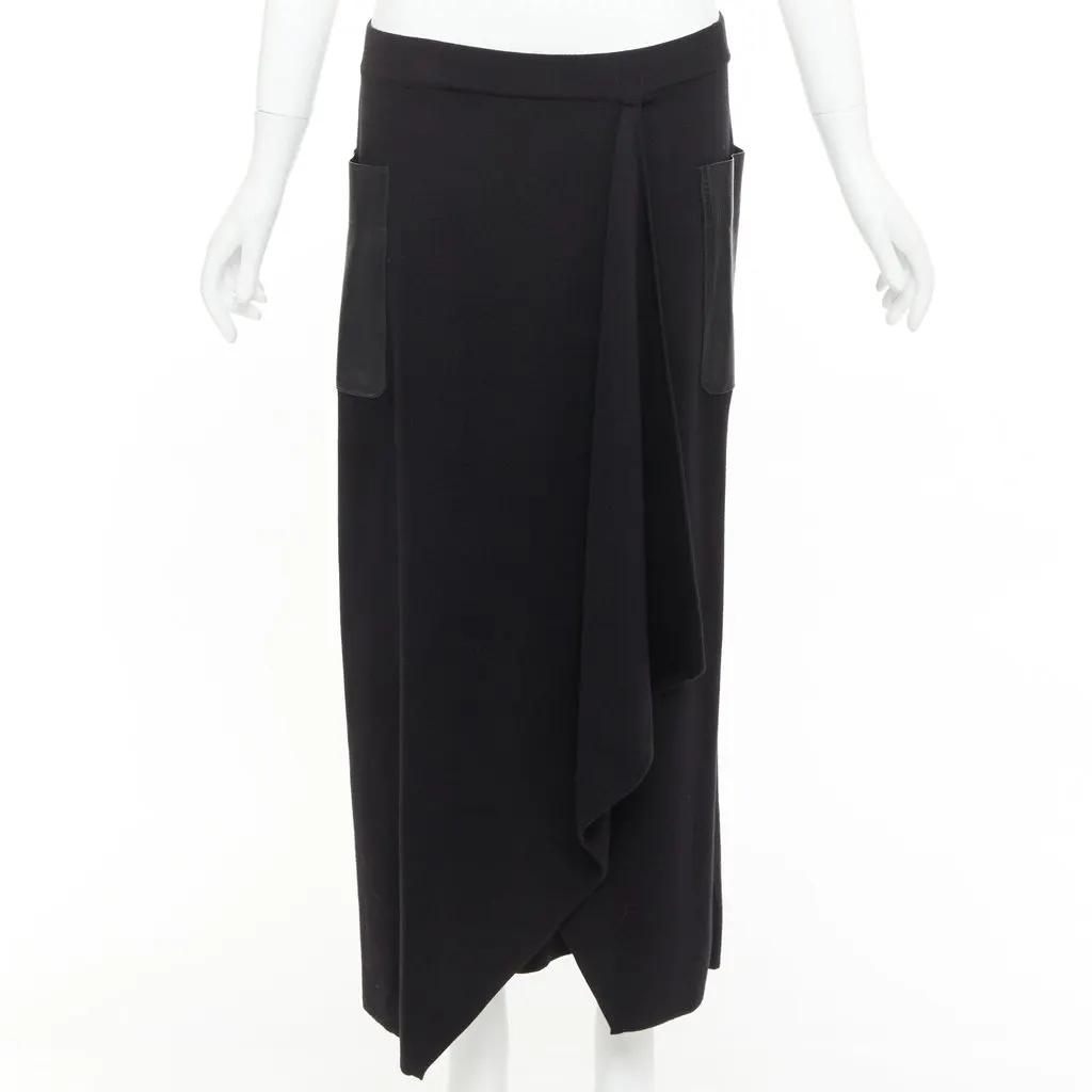 Max Mara Black Skirt Black Leather Good - Inside View