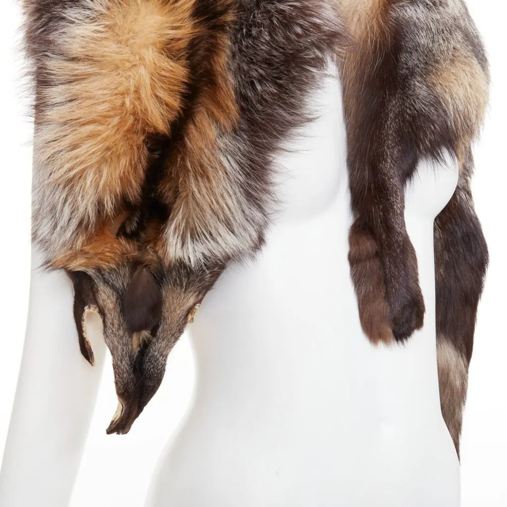 Unsigned Brown Fur Scarf Brown Fur Very good - Back View