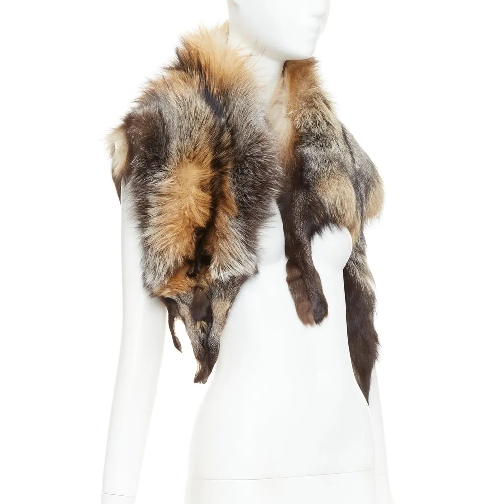 Unsigned Brown Fur Scarf Brown Fur Very good - Inside View