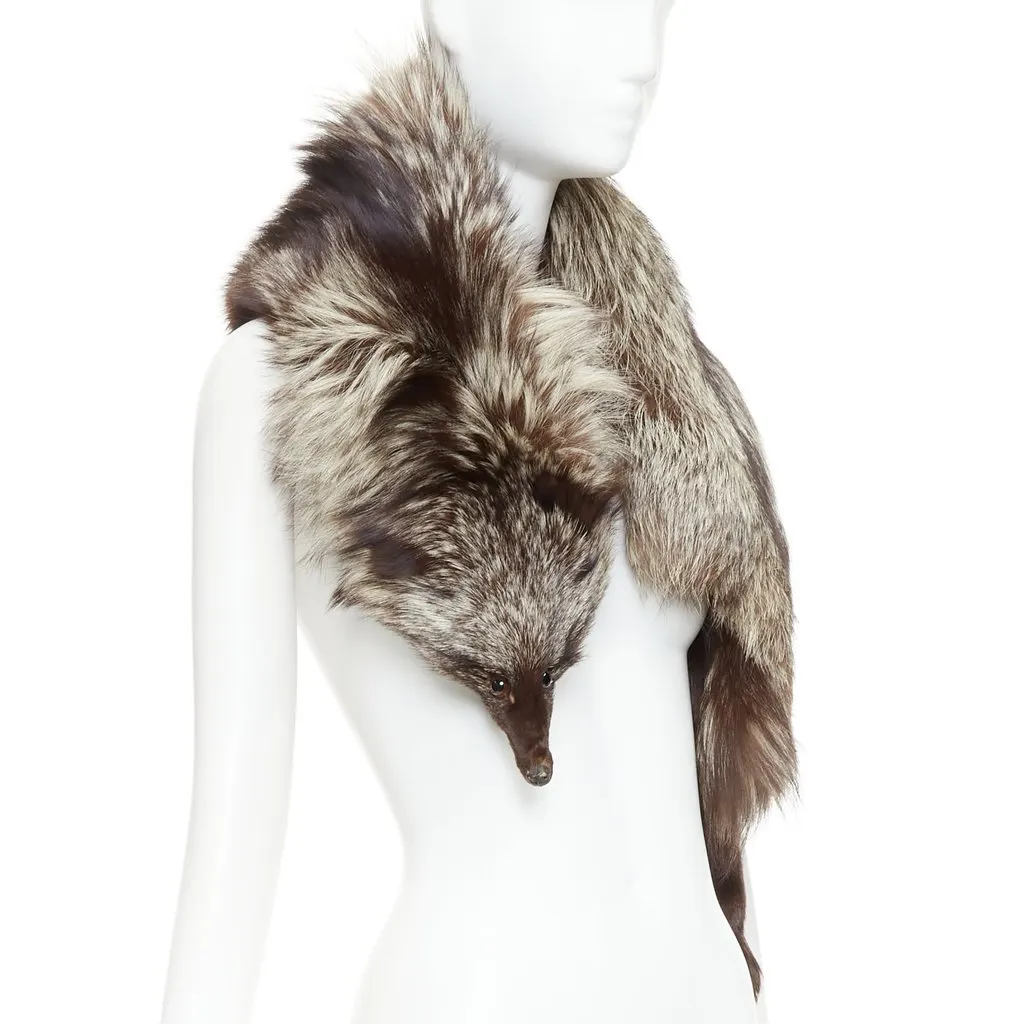 Unsigned Brown Fur Scarf Brown Fur Very good - Inside View