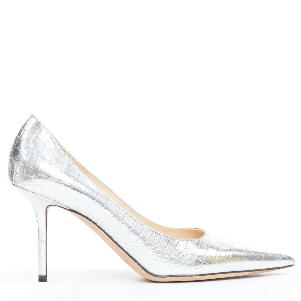 Jimmy Choo Love Silver Leather Good - Front View