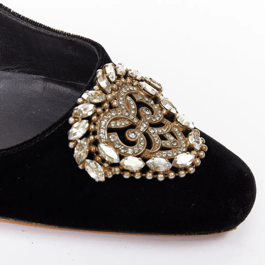 Manolo Blahnik Okkato Black Velvet Fair - Back View