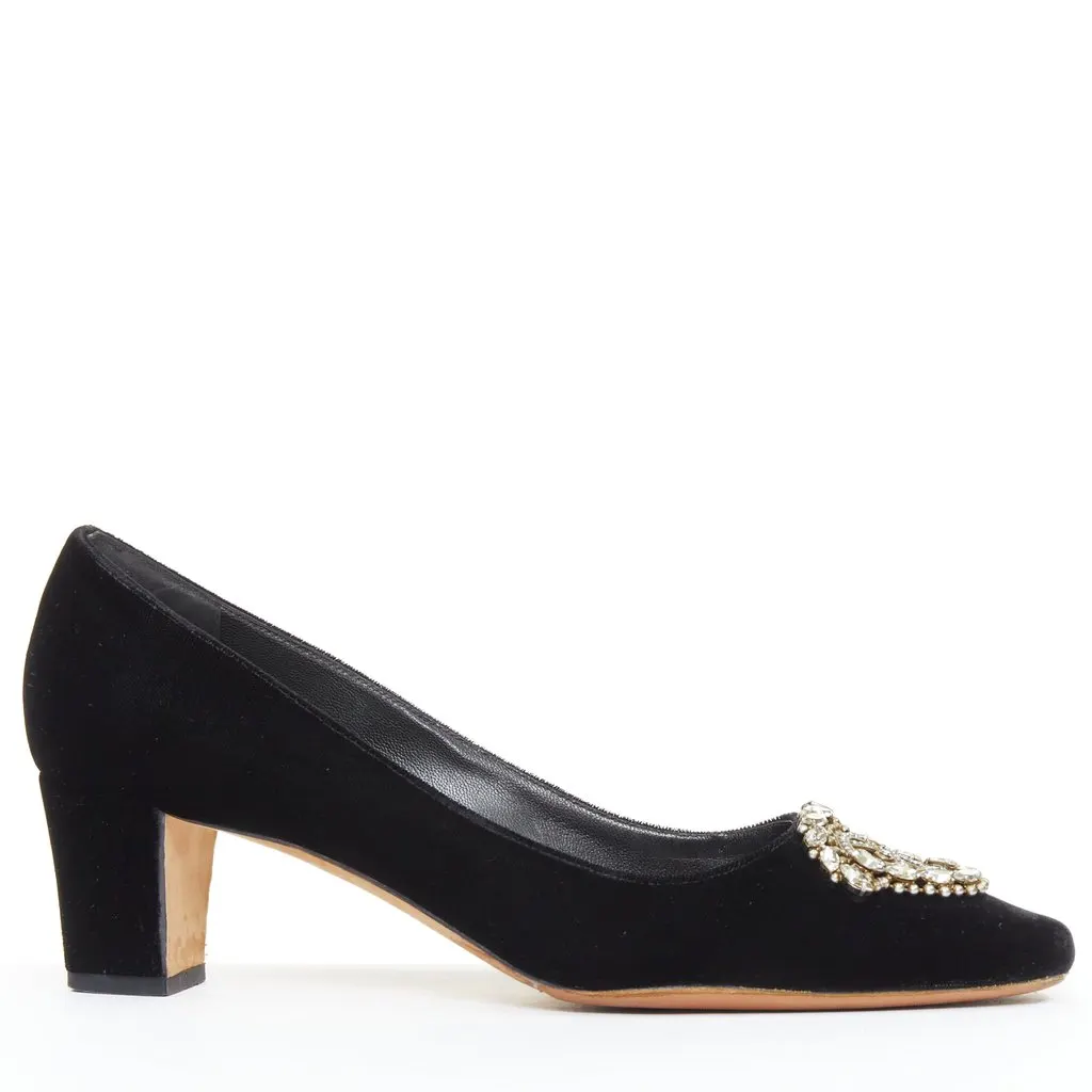 Manolo Blahnik Okkato Black Velvet Fair - Inside View