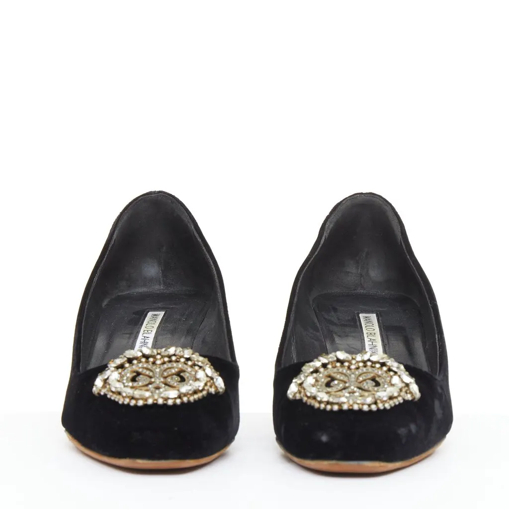 Manolo Blahnik Okkato Black Velvet Fair - Model View