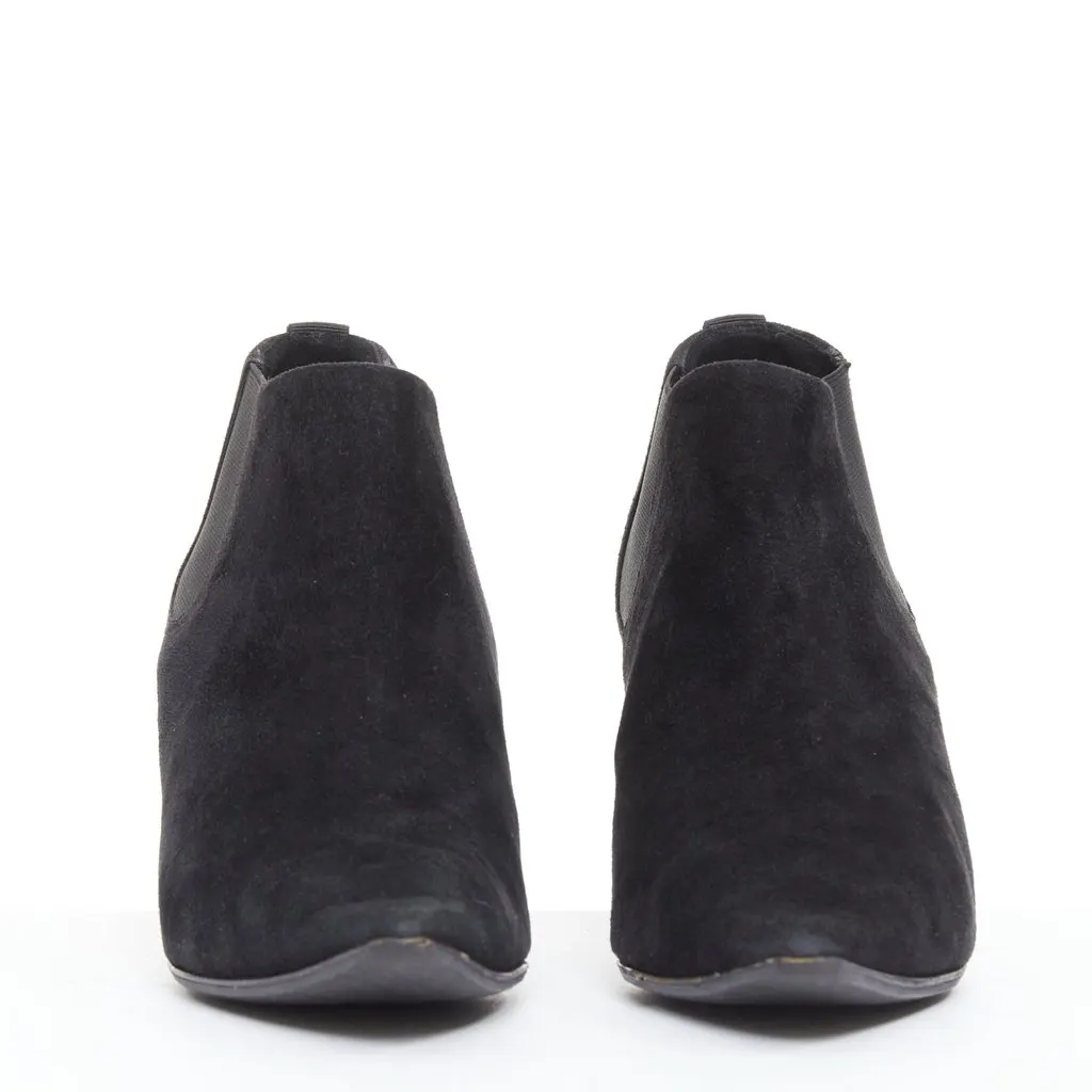 Manolo Blahnik Black Suede Boots Black Suede Fair - Inside View