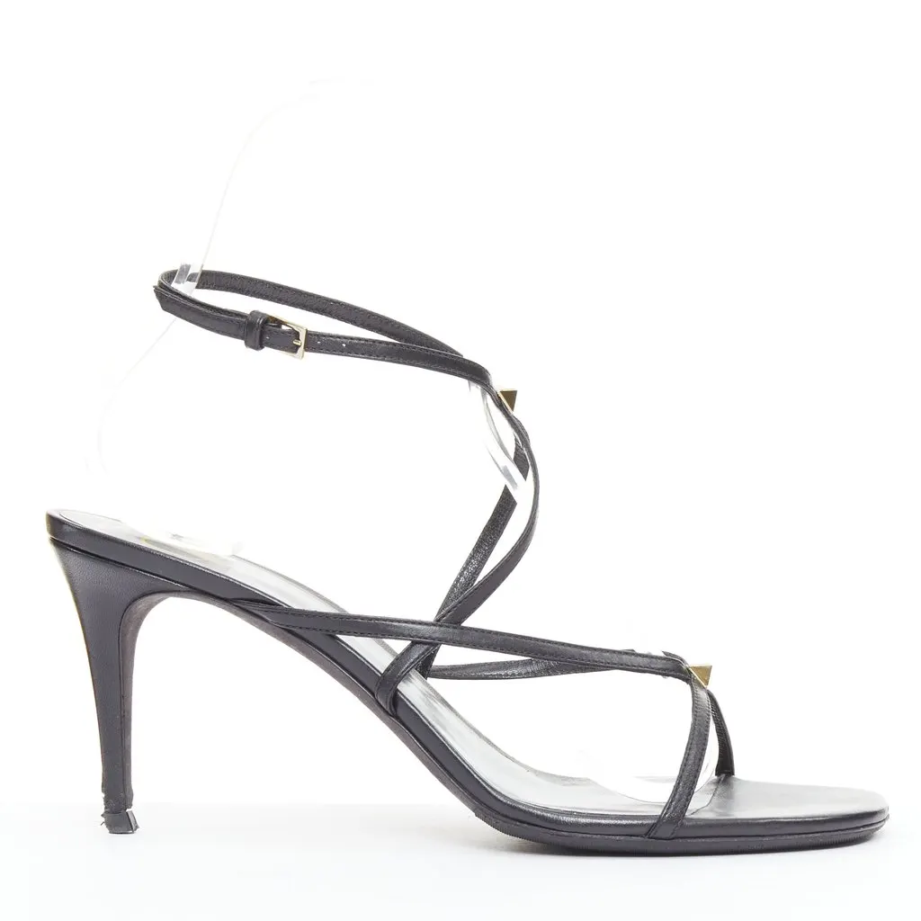 Valentino Rockstud Black Leather Fair - Front View