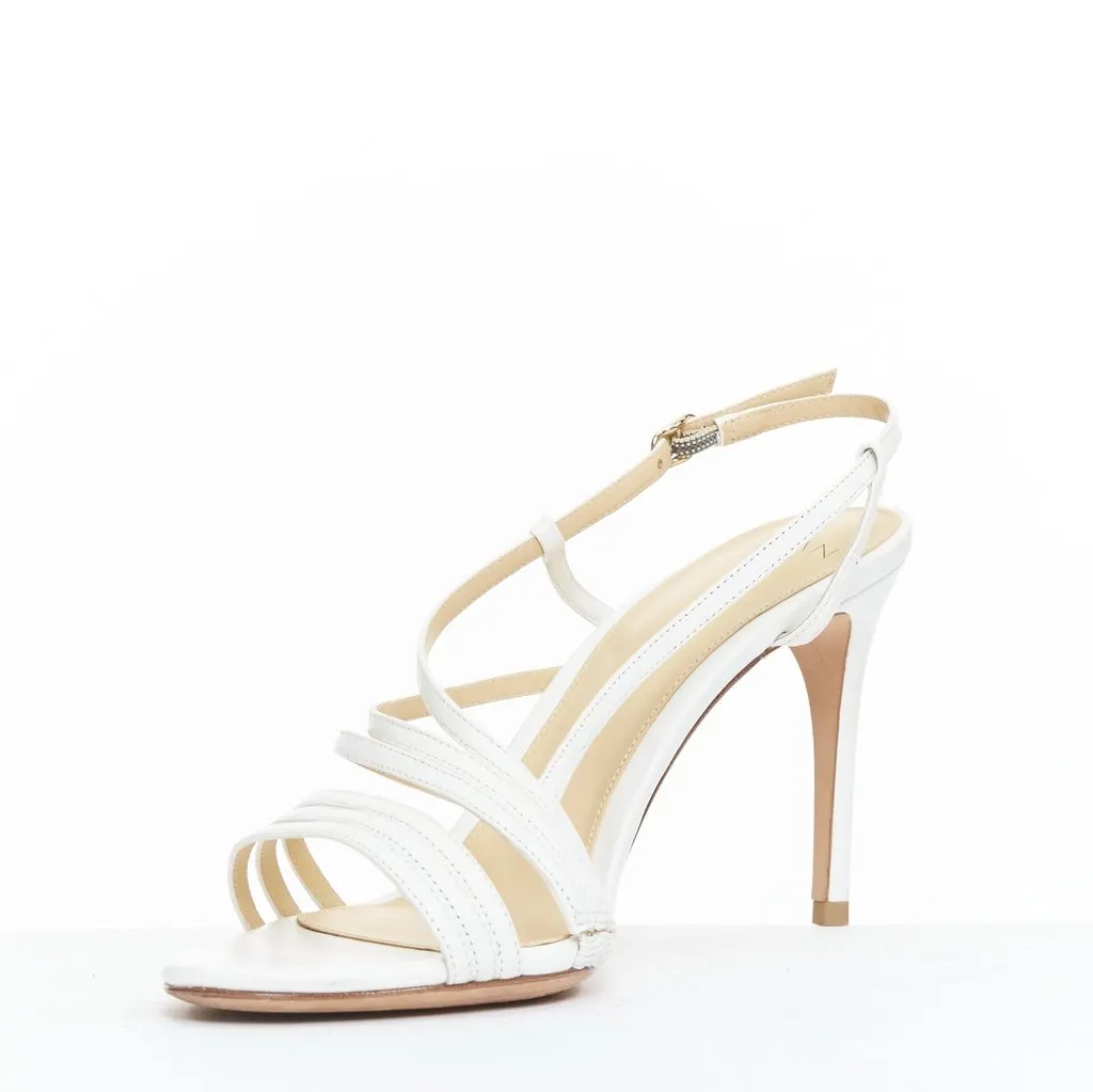 Alexandre Birman White Leather Heels White Leather Very good - Model View