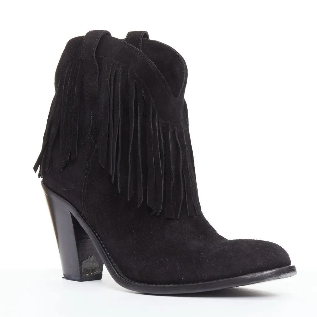 Saint Laurent Curtis 80 Black Suede Good - Back View
