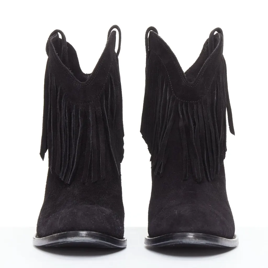 Saint Laurent Curtis 80 Black Suede Good - Inside View