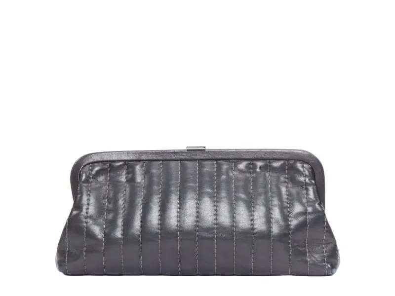 Chanel Mademoiselle Ligne Black Leather Good - Front View