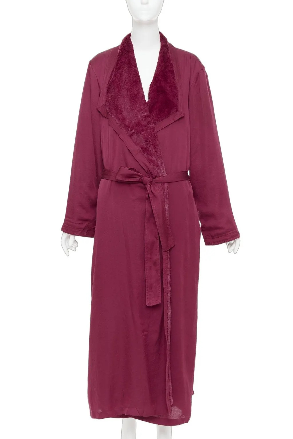 Donna Karan Burgundy Polyester Coat Burgundy Polyester Very good - Front View