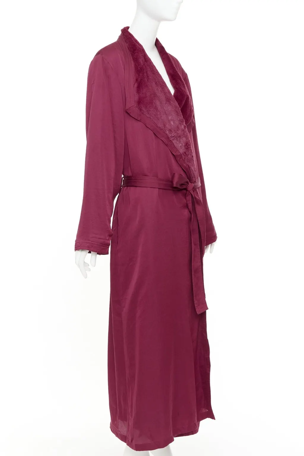 Donna Karan Burgundy Polyester Coat Burgundy Polyester Very good - Inside View