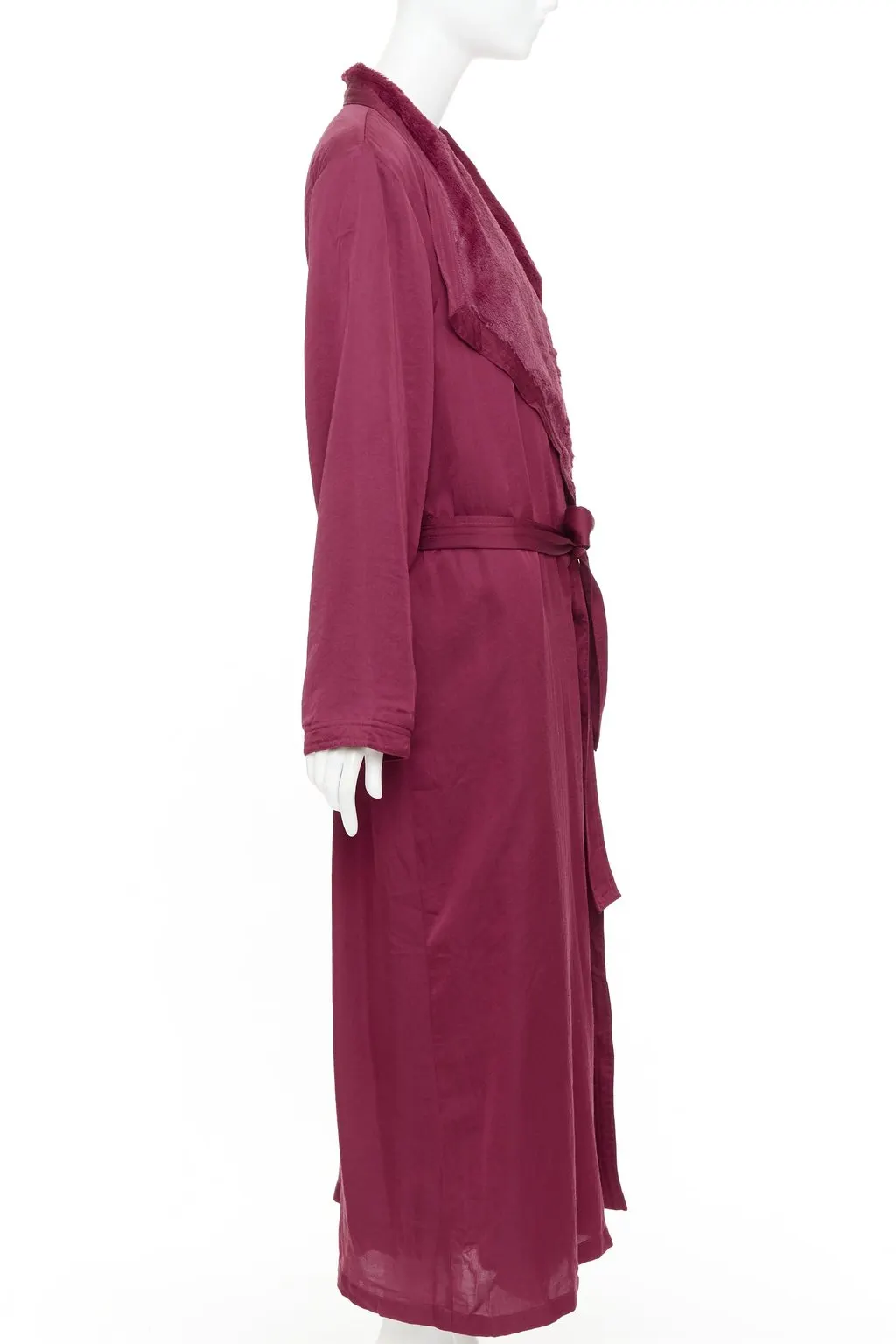 Donna Karan Burgundy Polyester Coat Burgundy Polyester Very good - Model View