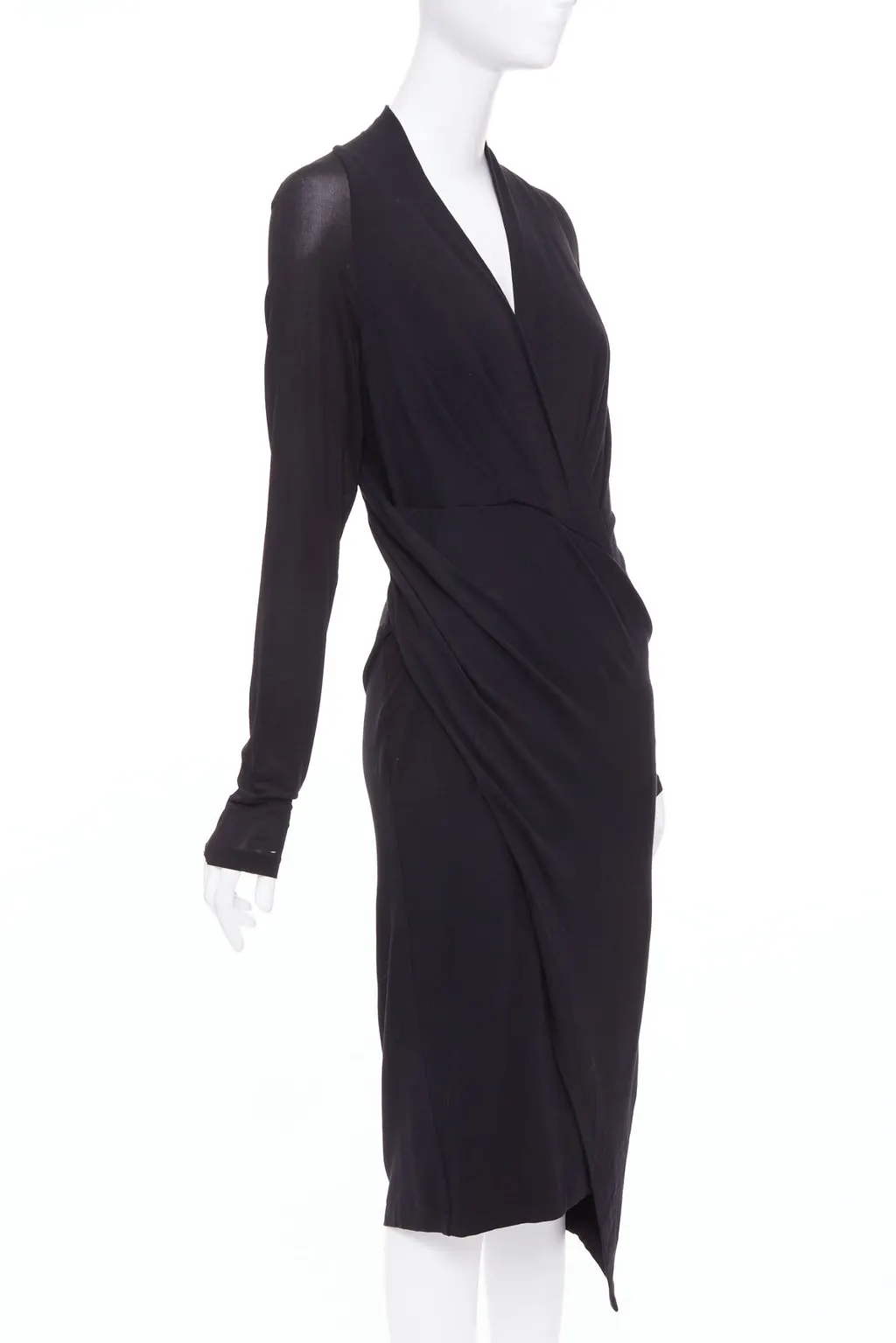 Donna Karan Black Viscose Dress Black Viscose Fair - Back View