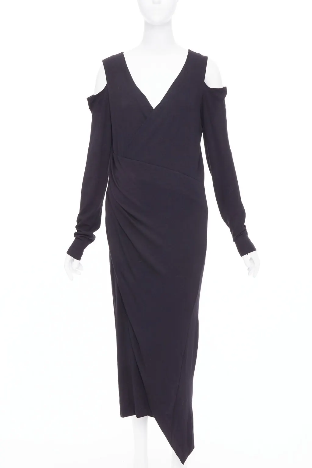 Donna Karan Black Viscose Dress Black Viscose Good - Front View