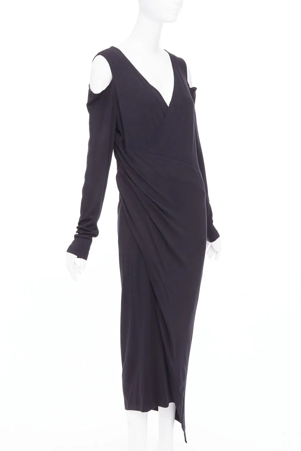 Donna Karan Black Viscose Dress Black Viscose Good - Inside View