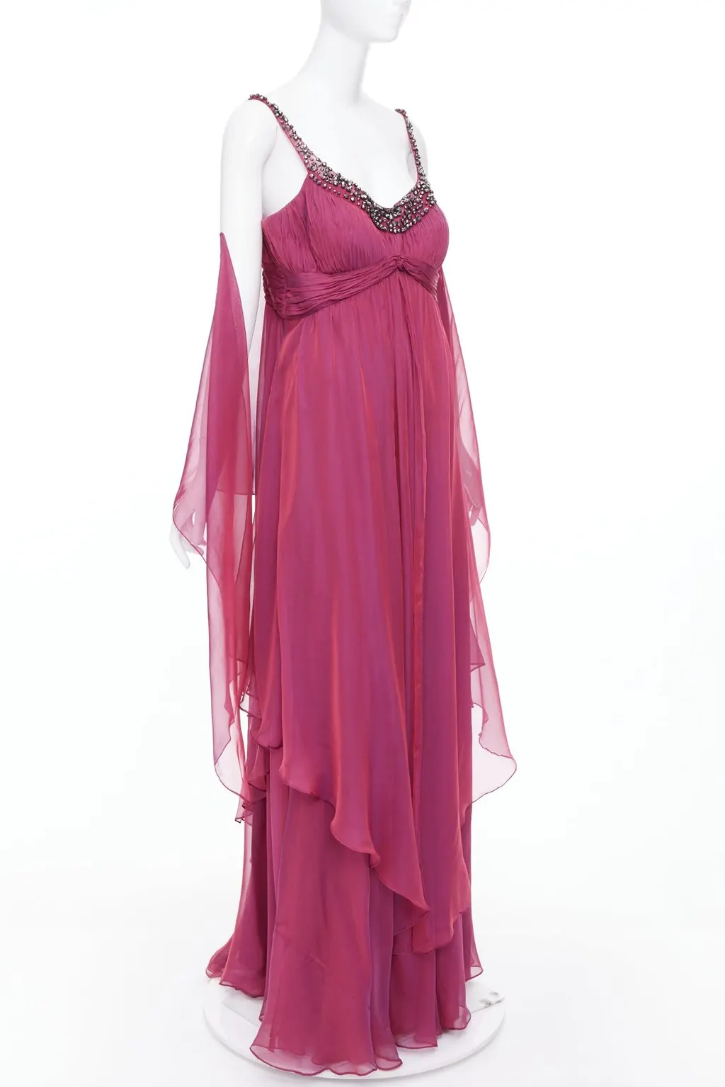 Unsigned Purple Silk Dress Purple Silk Fair - Inside View