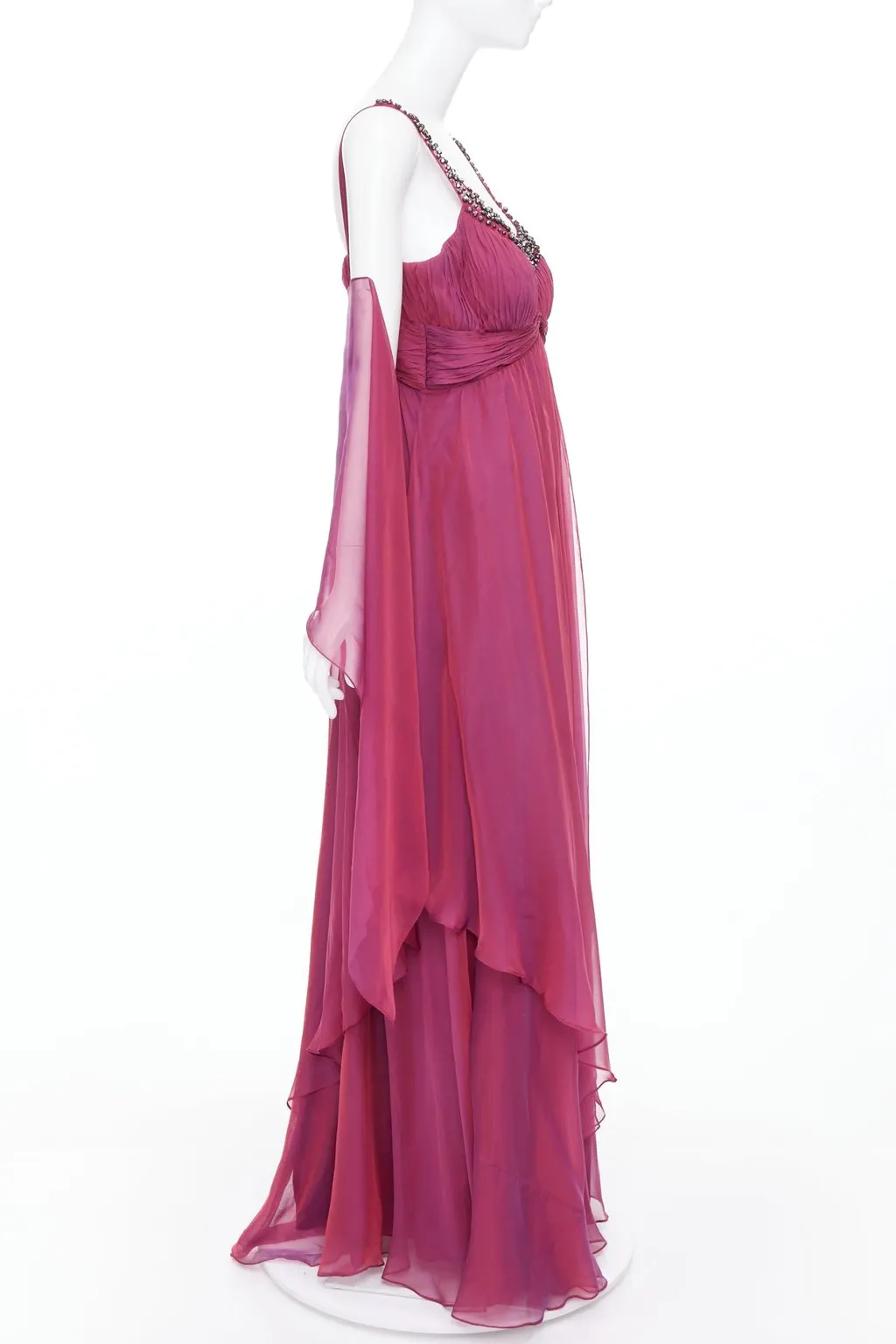Unsigned Purple Silk Dress Purple Silk Fair - Model View
