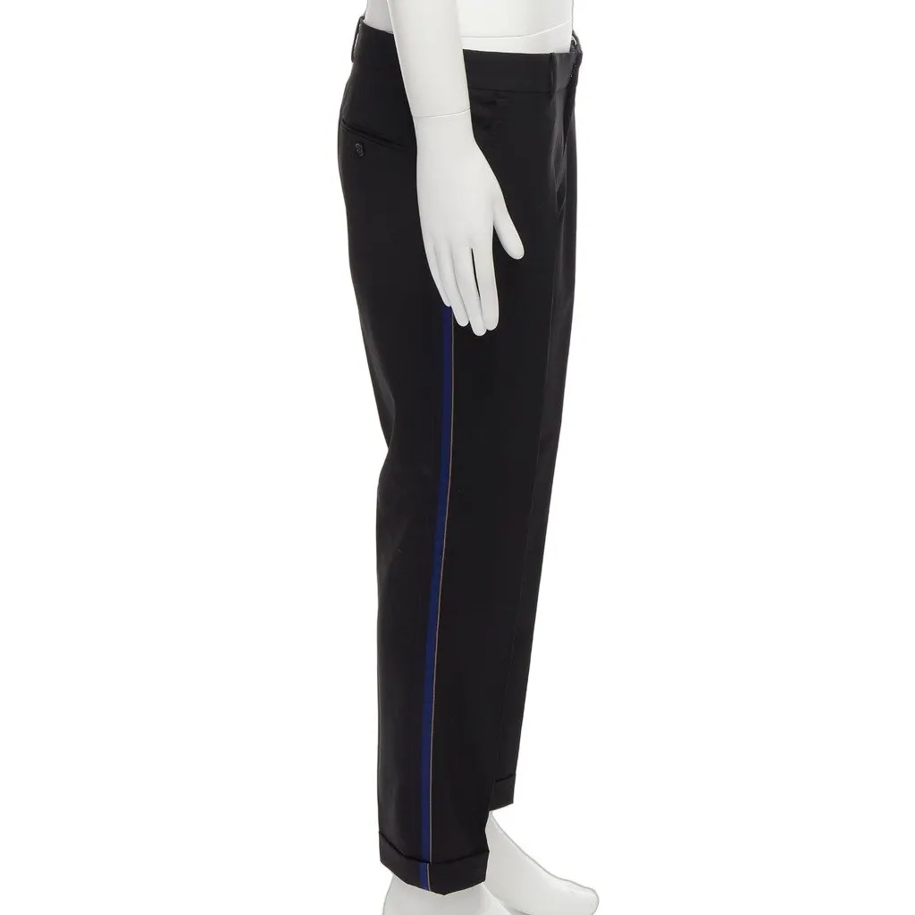 Alexander McQueen Trimmed Trousers Black Wool Very good - Front View