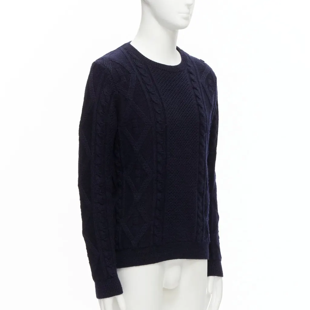 A.P.C. Cable Knit Sweater Navy Wool Very good - Inside View
