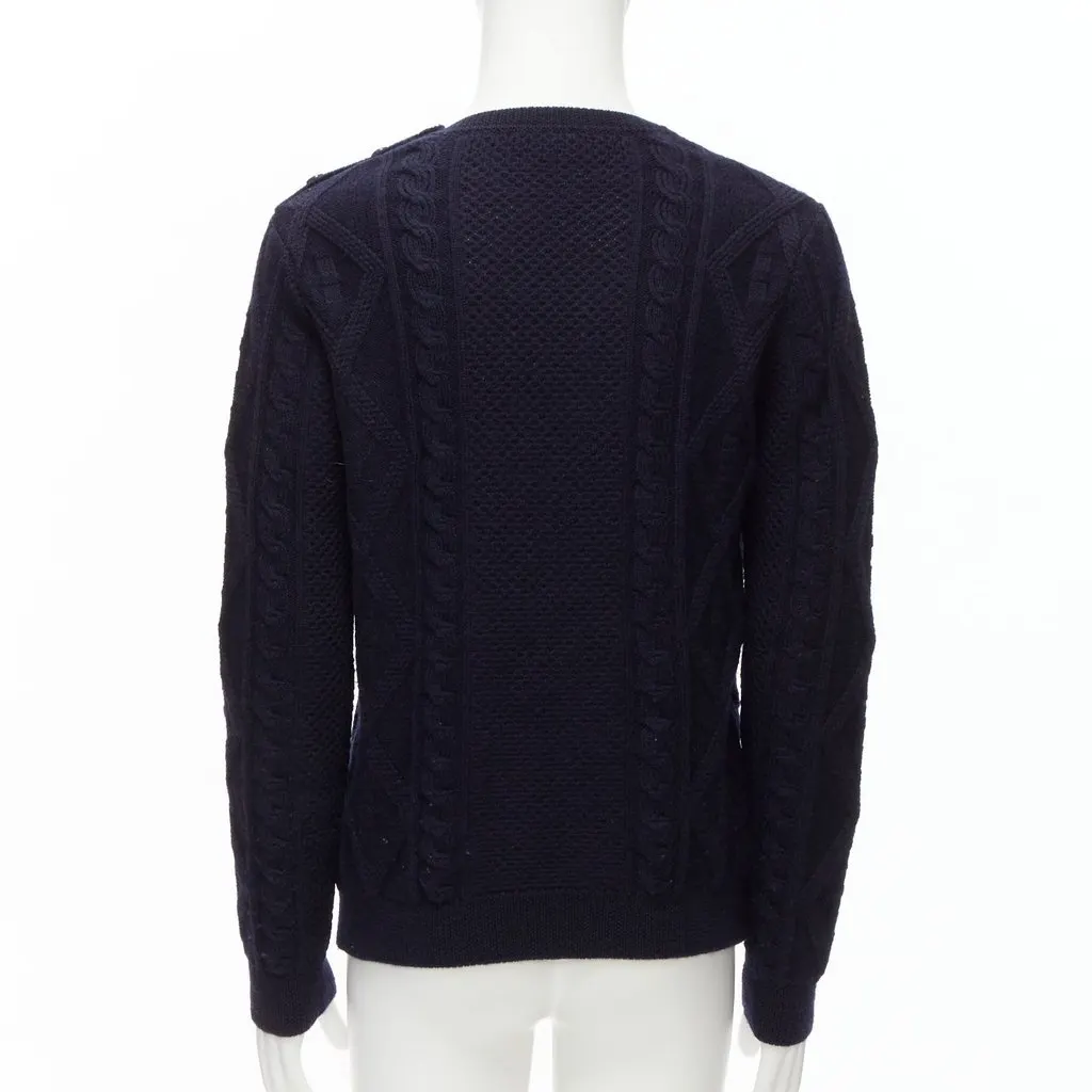 A.P.C. Cable Knit Sweater Navy Wool Very good - Box View