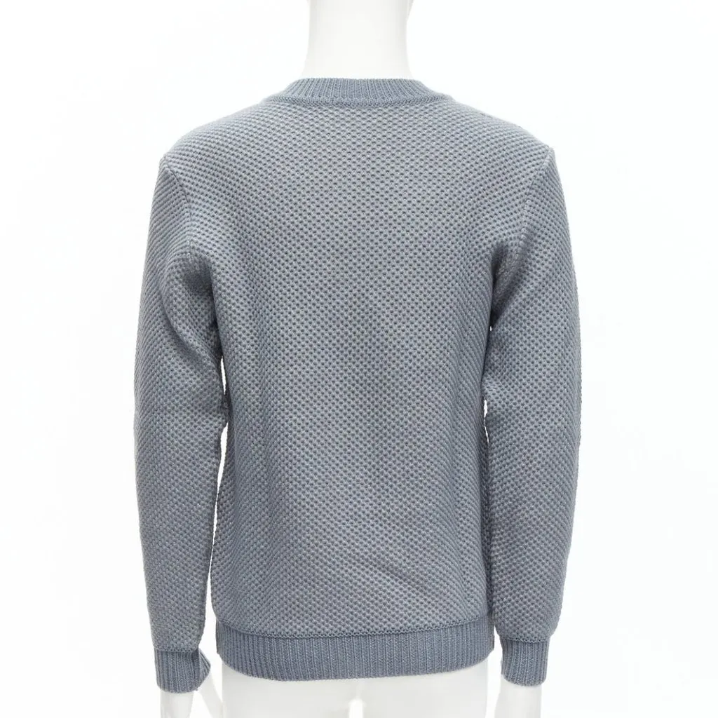 Unsigned Waffle Wool Sweater Grey Wool Never worn - Box View
