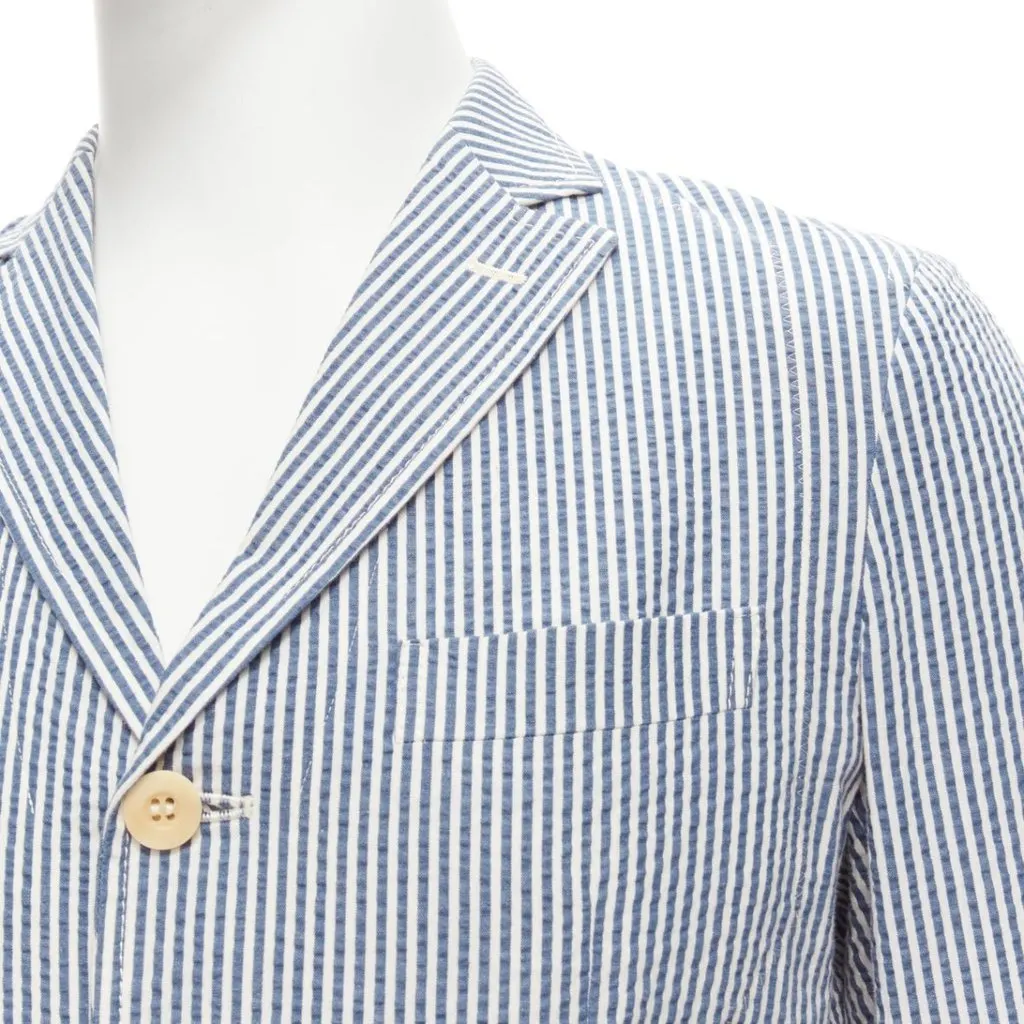 Junya Watanabe Striped Cotton Blazer Blue Cotton Never worn - Back View
