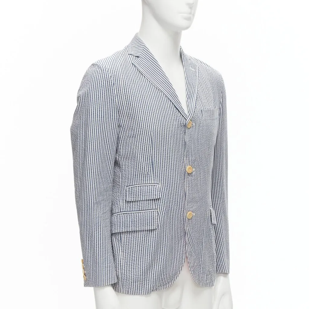 Junya Watanabe Striped Cotton Blazer Blue Cotton Never worn - Inside View