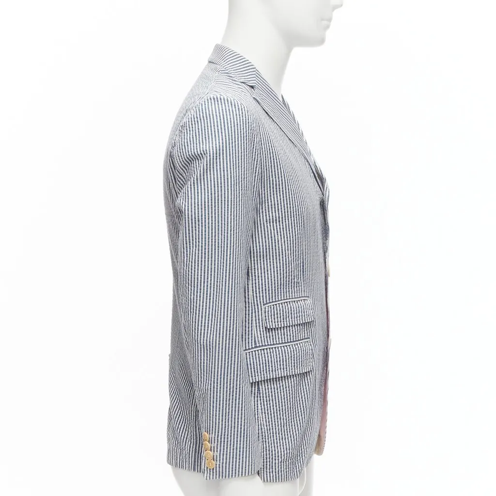 Junya Watanabe Striped Cotton Blazer Blue Cotton Never worn - Model View