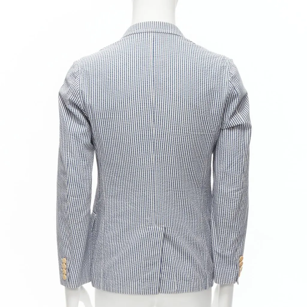 Junya Watanabe Striped Cotton Blazer Blue Cotton Never worn - Box View