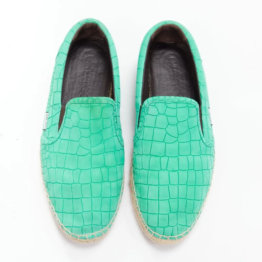 Jimmy Choo Vlad Green Leather Good - Back View