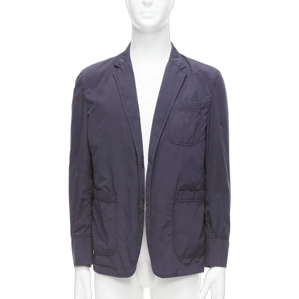 S.T. Dupont Overstitched Blazer Grey Polyester Fair - Front View