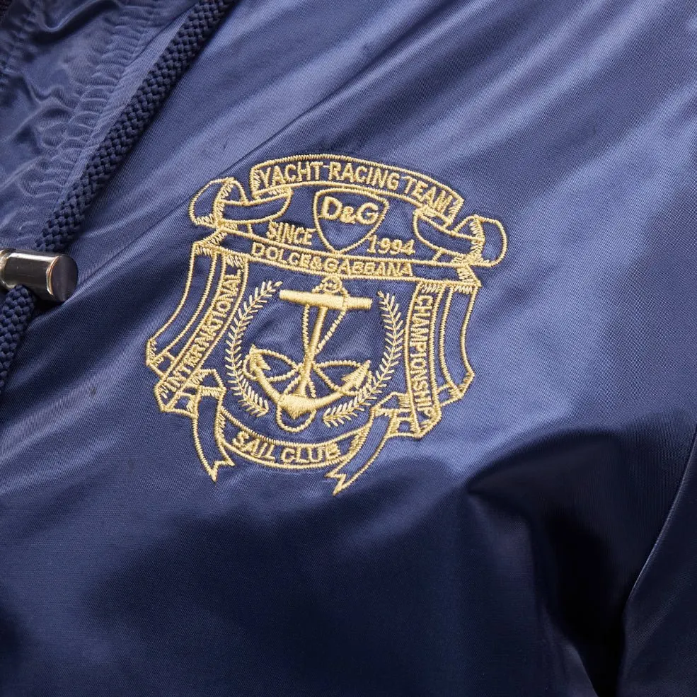 D&G Navy Varsity Zip Jacket Blue Polyamide Fair - Back View