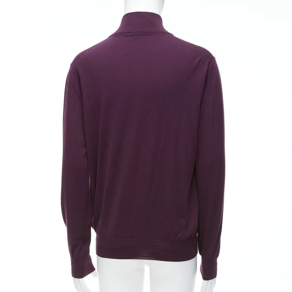 Brioni Purple Silk Sweater Purple Wool Good - Box View