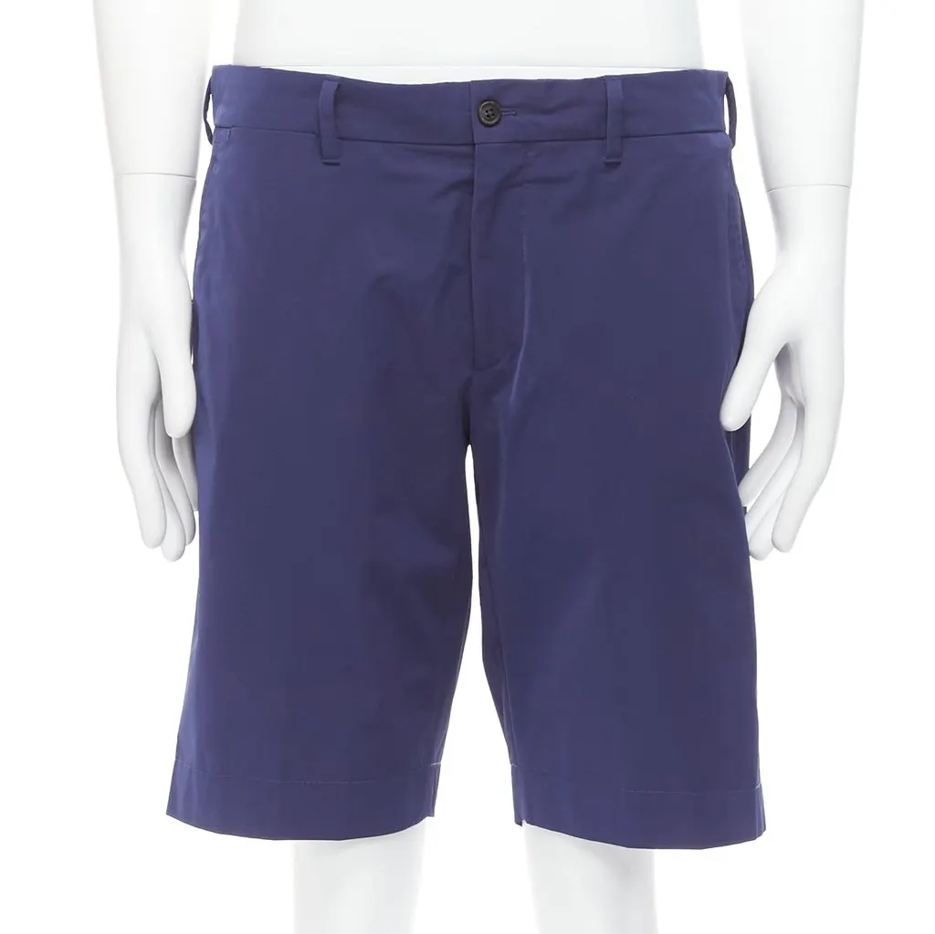 Prada Shiny Bermuda Shorts Blue Very good - Front View