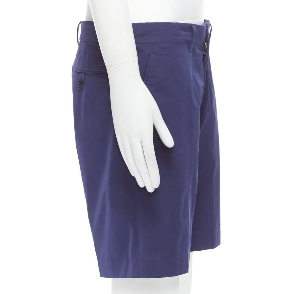 Prada Shiny Bermuda Shorts Blue Very good - Model View