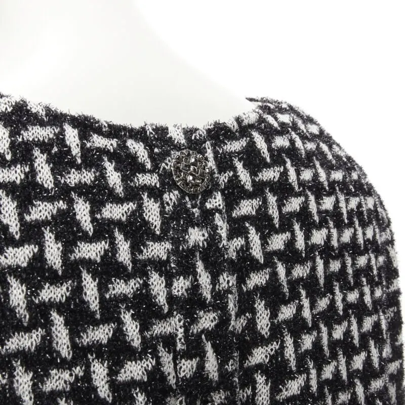 ST JOHN Crystal Layered Top Black Tweed Never worn - Back View