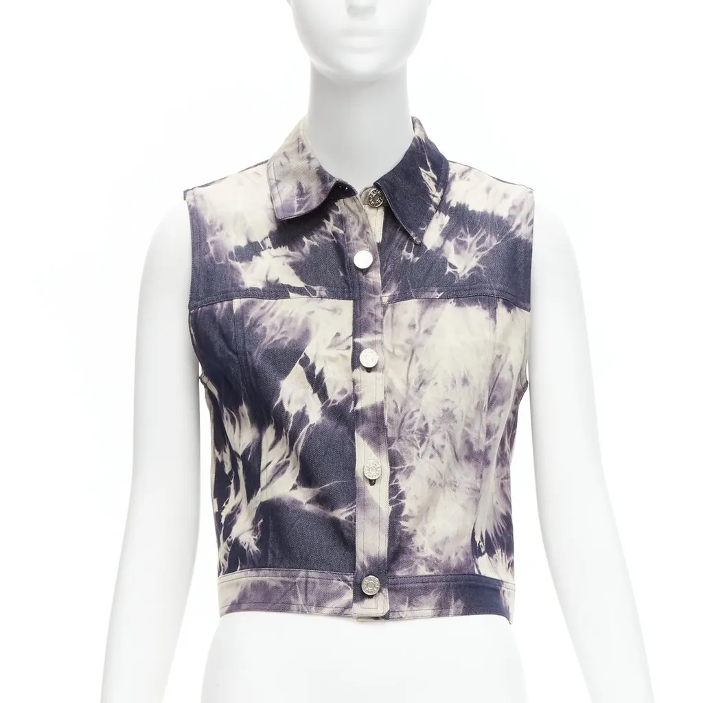 Celine Print Denim Jacket Blue Cotton Never worn - Inside View