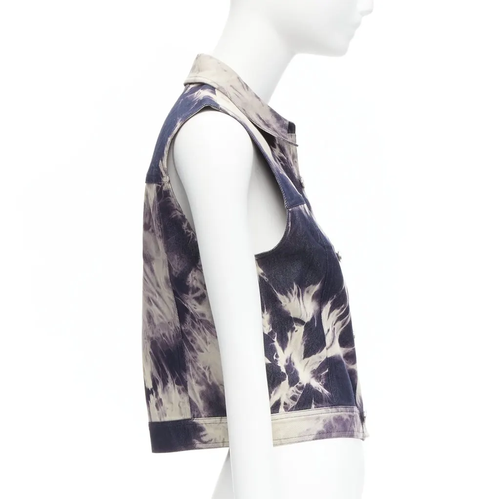 Celine Print Denim Jacket Blue Cotton Never worn - Box View