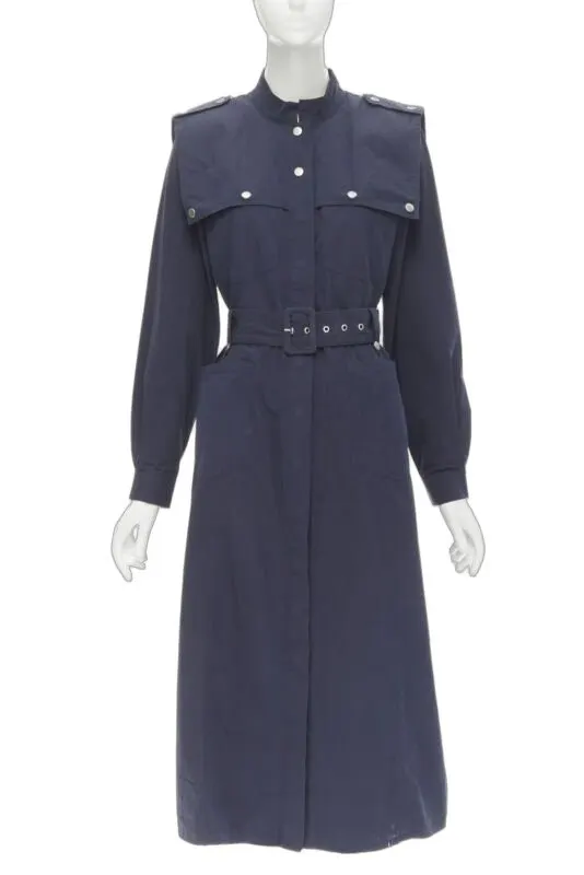 Gestuz Stud Button Dress Navy Cotton Never worn - Front View