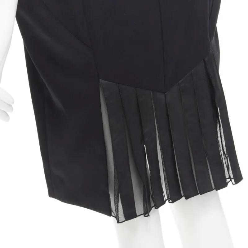 Alexander Wang Corset Pleat Dress Black Wool Never worn - Back View