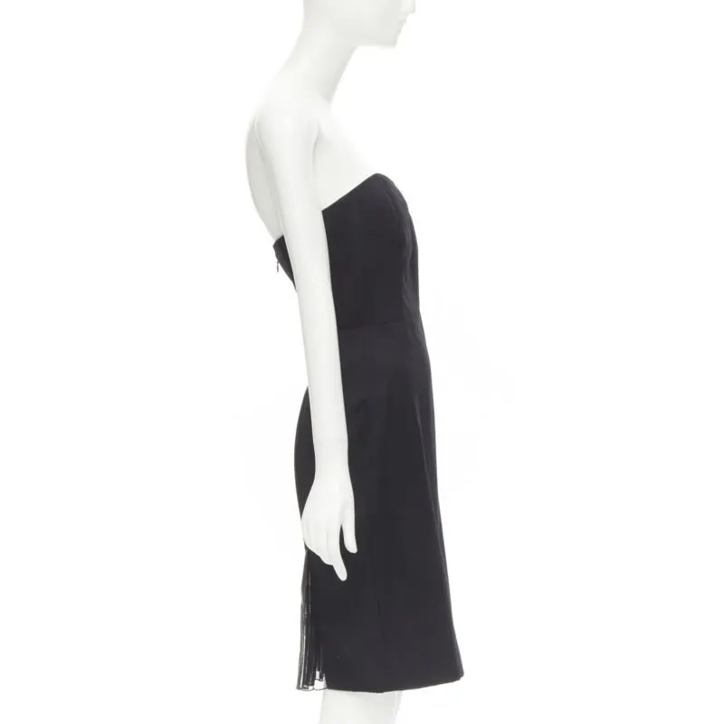 Alexander Wang Corset Pleat Dress Black Wool Never worn - Model View