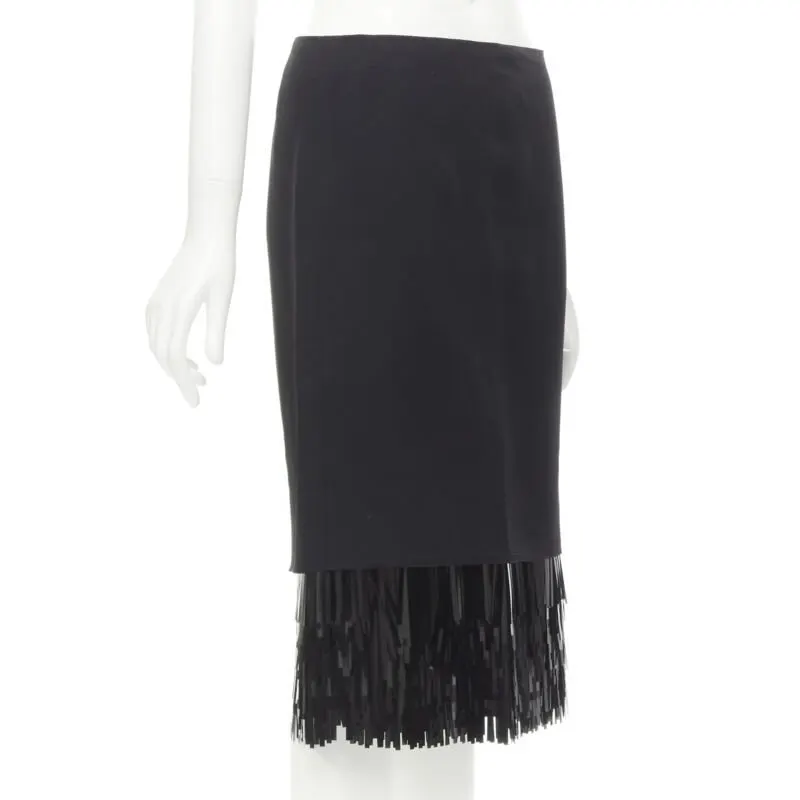 Jason Wu Fringe Cocktail Skirt Black Polyester Never worn - Inside View