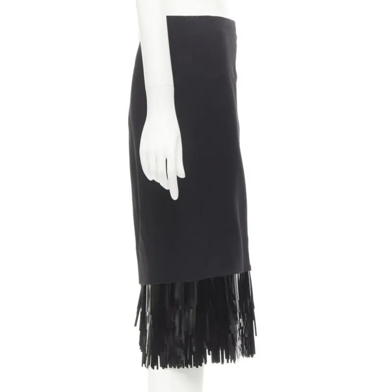 Jason Wu Fringe Cocktail Skirt Black Polyester Never worn - Model View