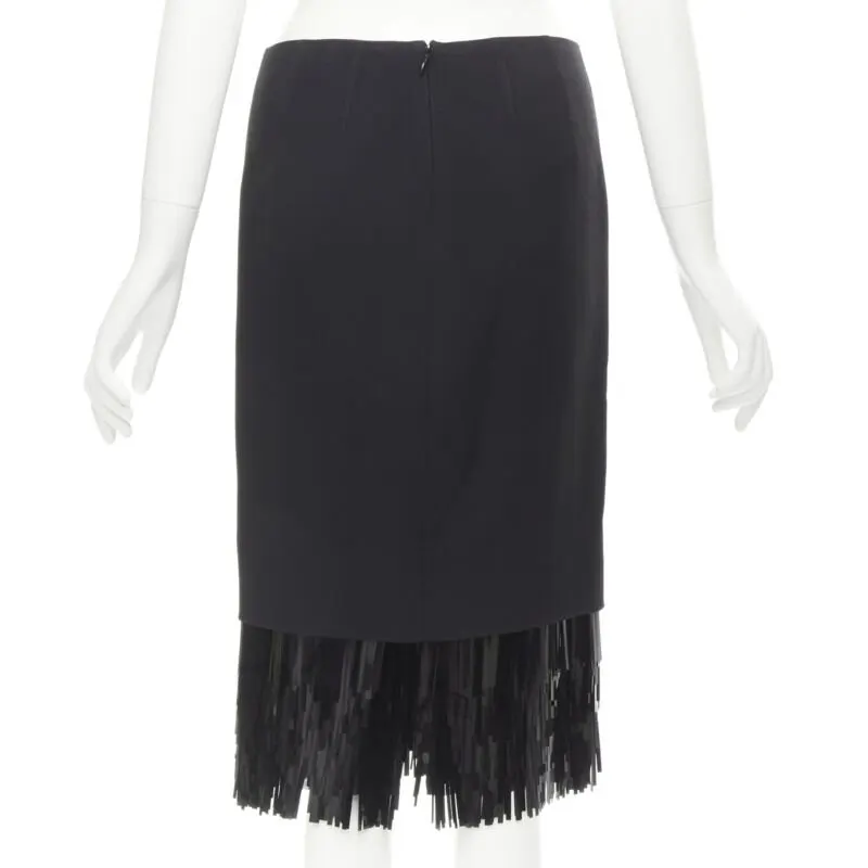 Jason Wu Fringe Cocktail Skirt Black Polyester Never worn - Box View