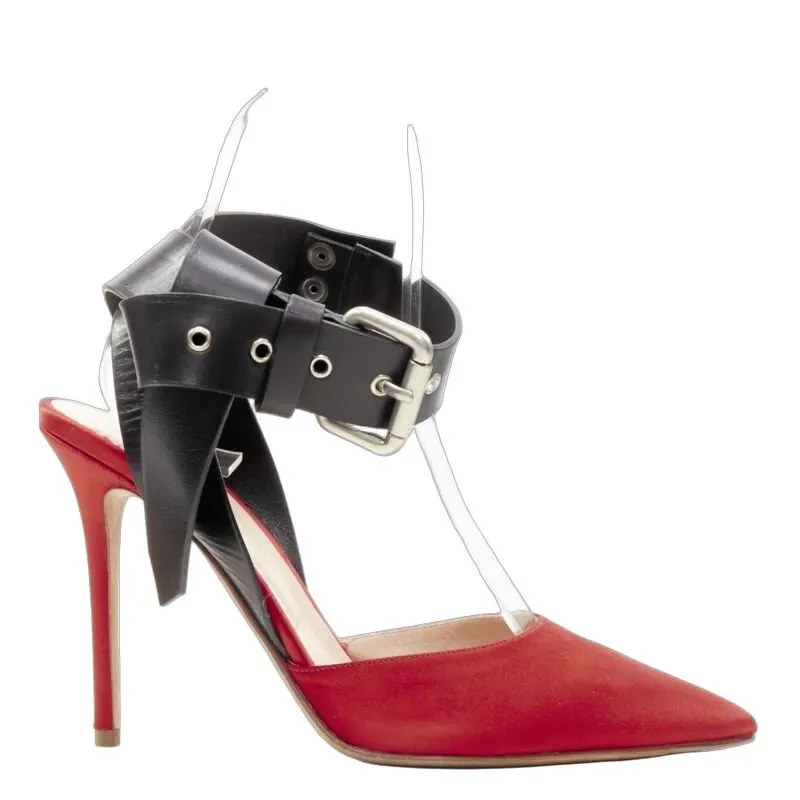 Monse Red Satin Pumps Red Polyester Very good - Front View