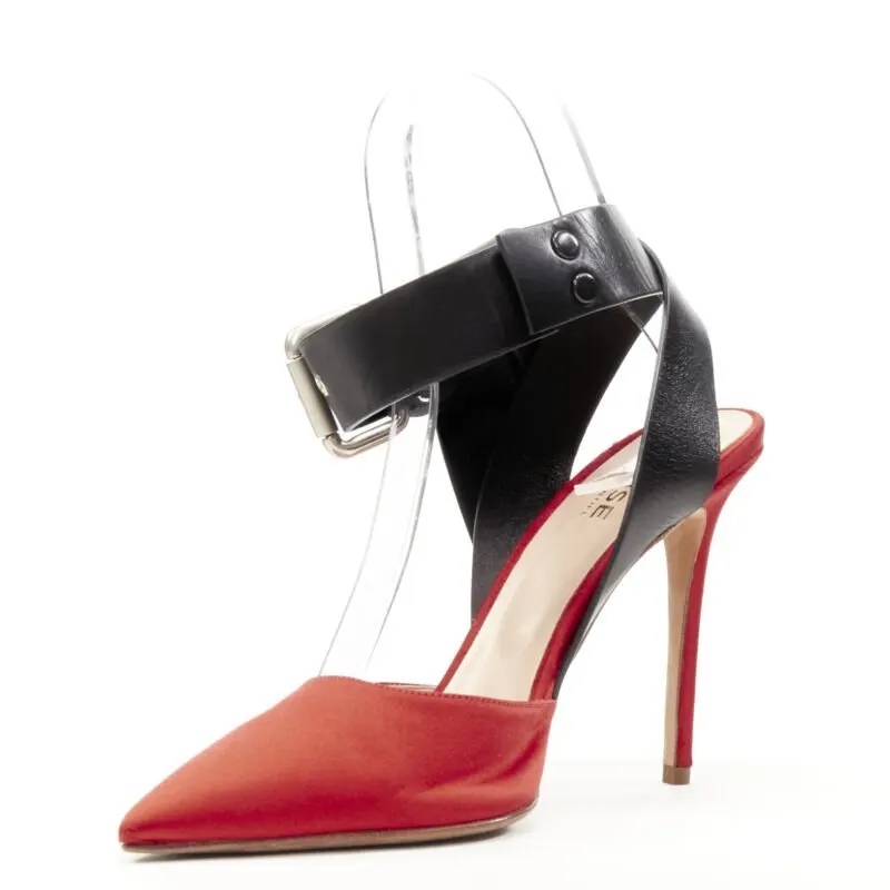 Monse Red Satin Pumps Red Polyester Very good - Model View