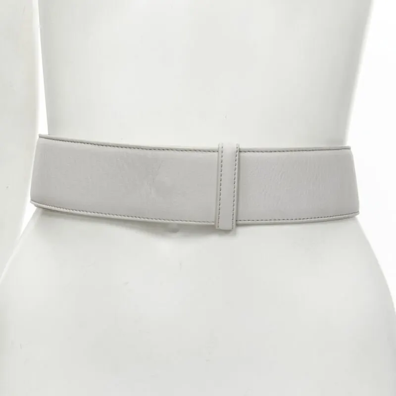 Jil Sander Medusa Chain Black Belt Grey Leather Very good - Back View